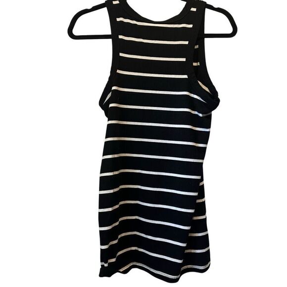 Torrid Super Soft Ribbed Knit High Neck Striped Tank Top Black White Size 0 - Picture 5 of 5
